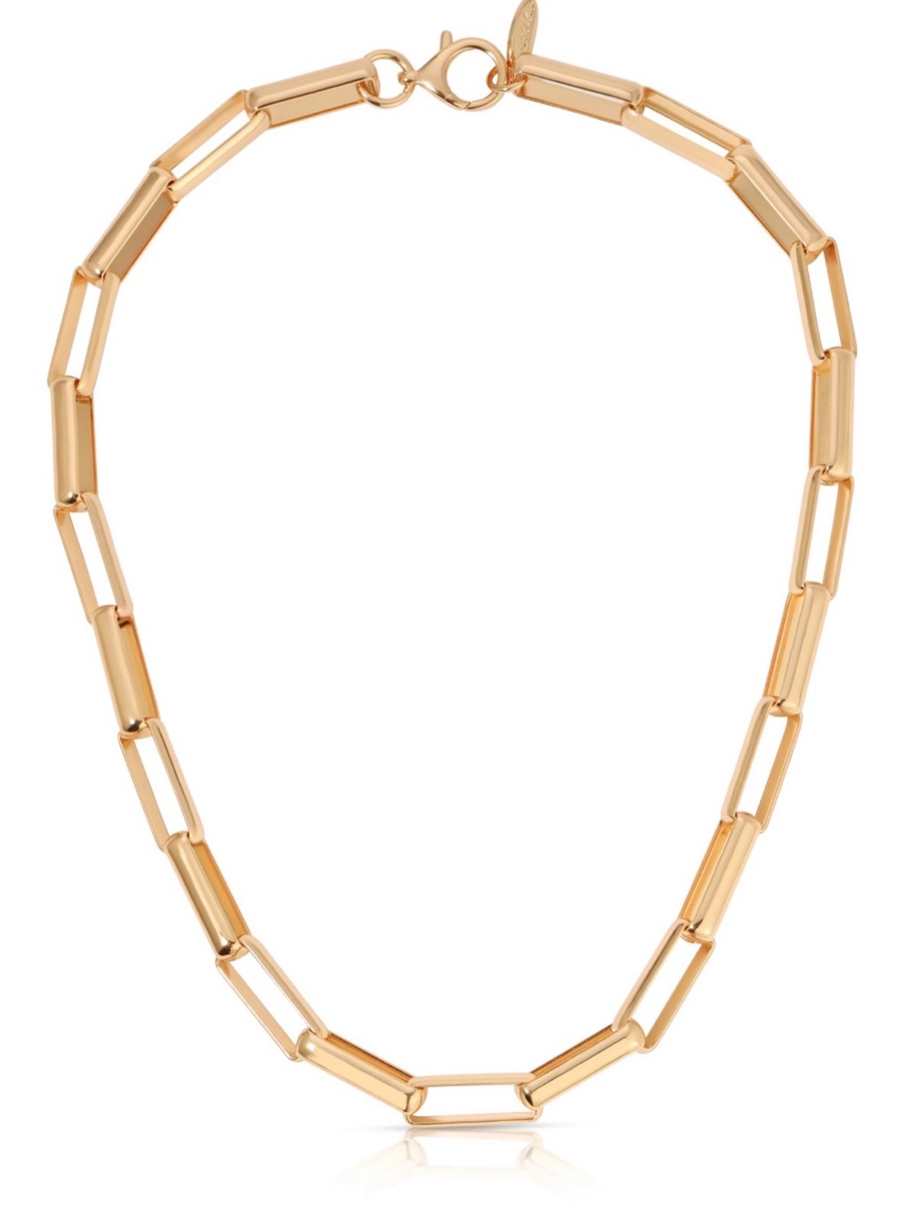 Rose Gold Rectangular Link Necklace - Women Jewelry
